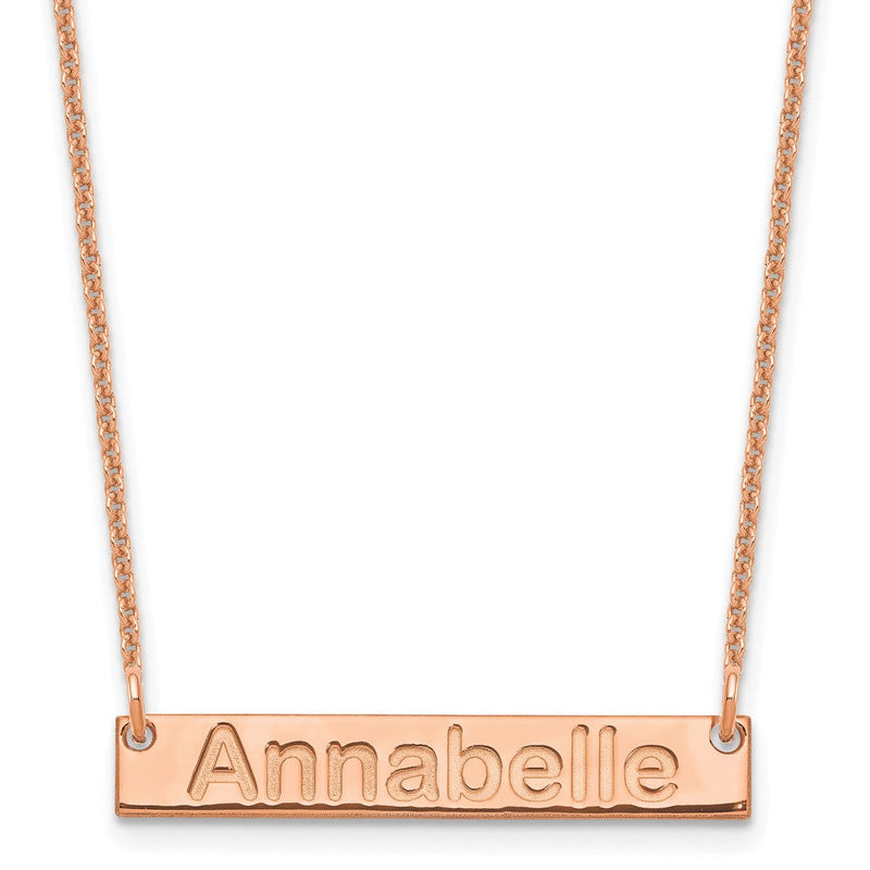 14K Roségold Klein Arial Abgerundet Stab Halskette
