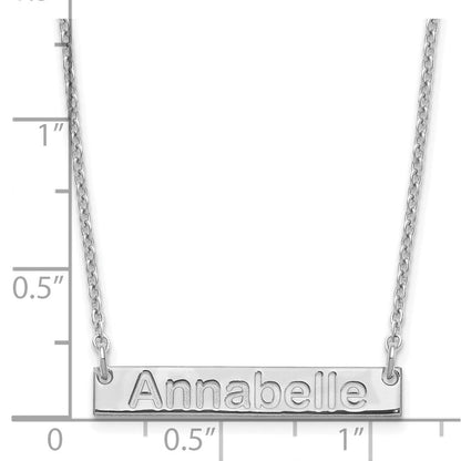 Sterlingsilber Silber/rhodiniert Klein Arial Abgerundet Stab Halskette