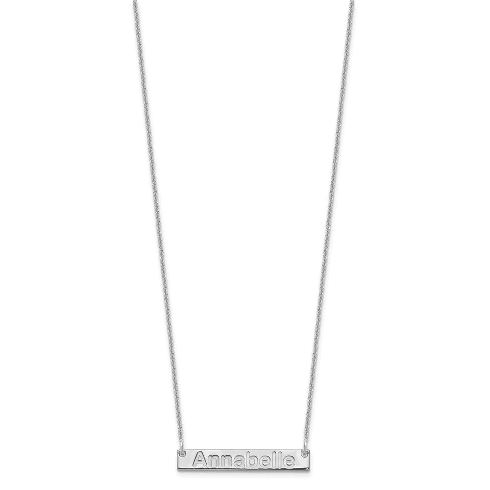 14K Weißgold Klein Arial Abgerundet Stab Halskette