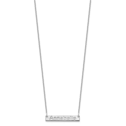 14K Weißgold Klein Arial Abgerundet Stab Halskette