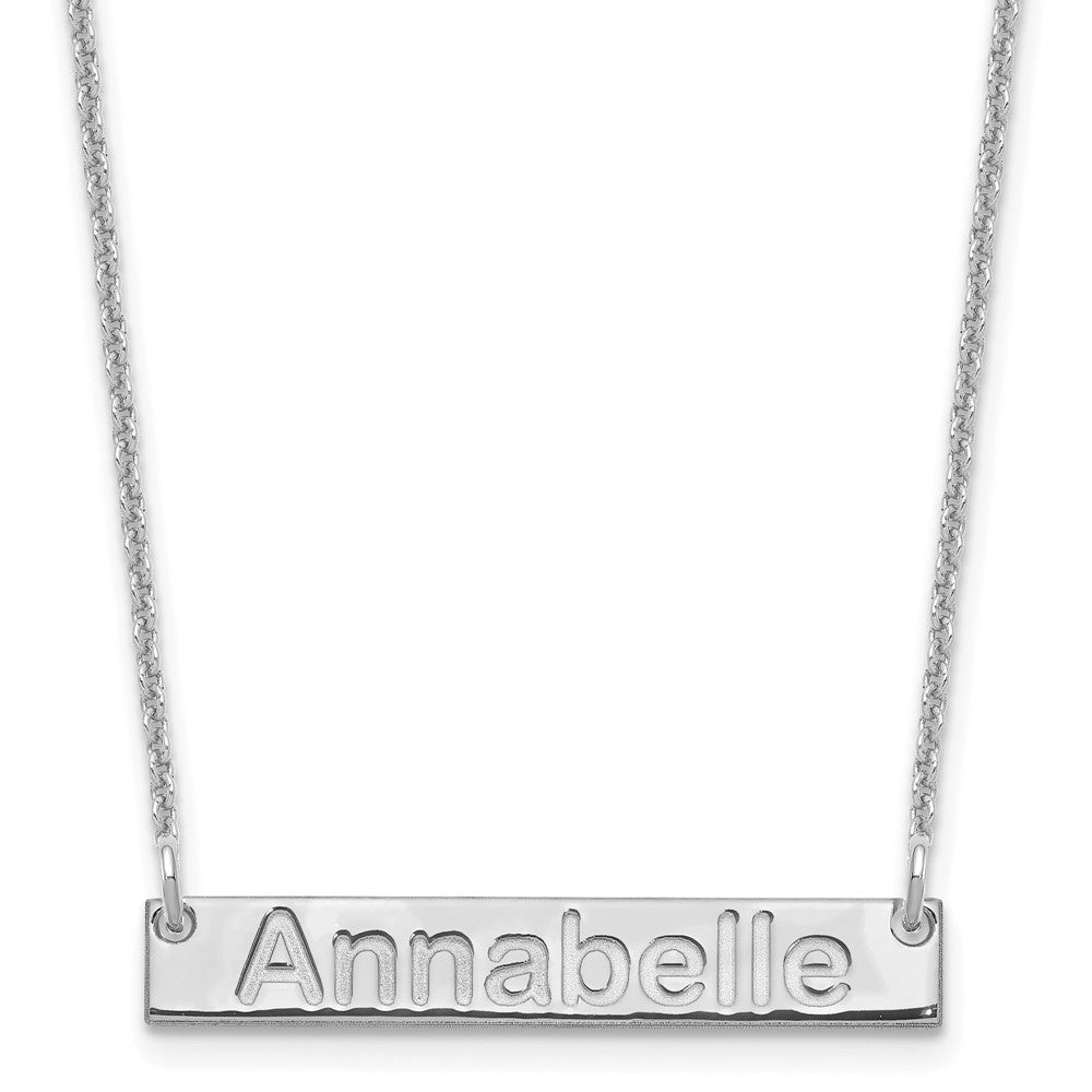 14K Weißgold Klein Arial Abgerundet Stab Halskette