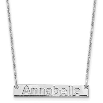14K Weißgold Klein Arial Abgerundet Stab Halskette