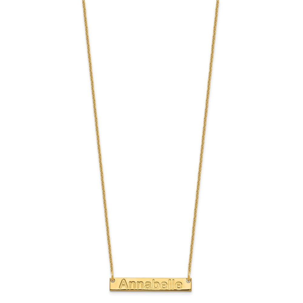14K Gelbgold Klein Arial Abgerundet Stab Halskette