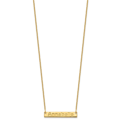 14K Gelbgold Klein Arial Abgerundet Stab Halskette