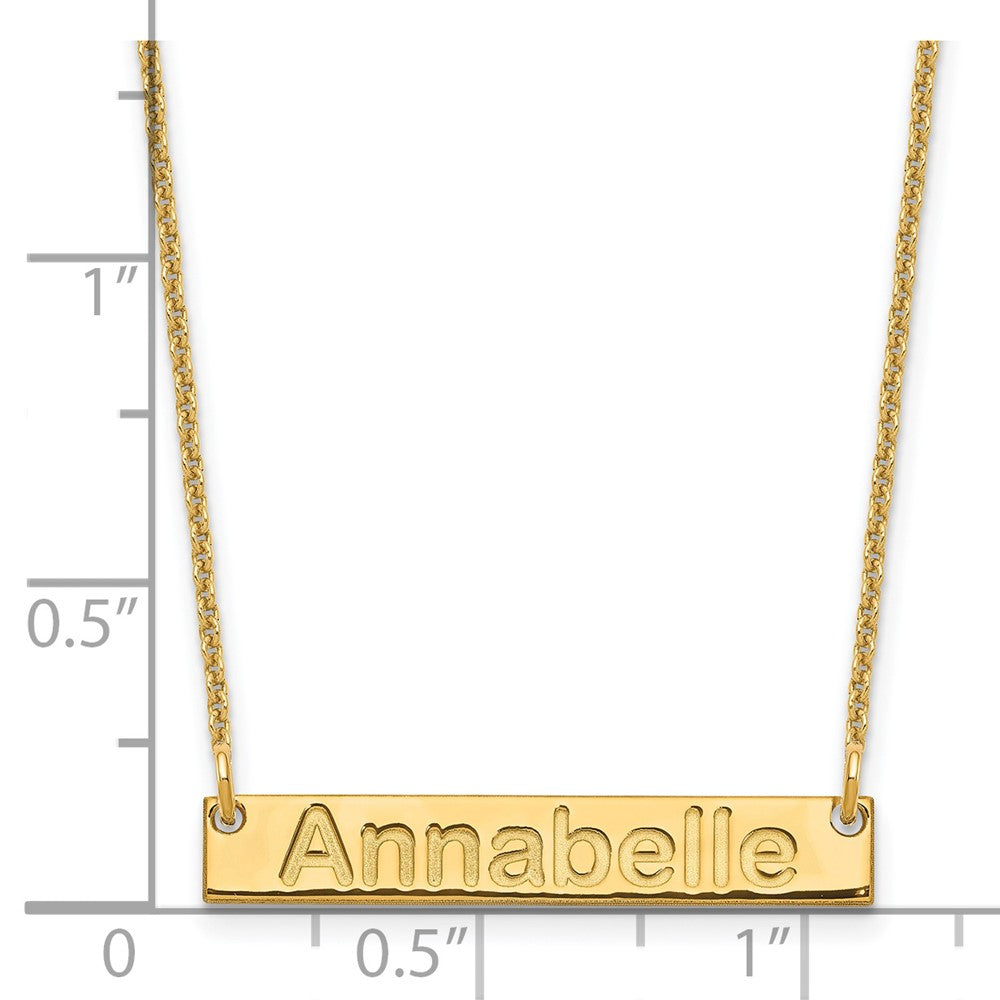 14K Gelbgold Klein Arial Abgerundet Stab Halskette