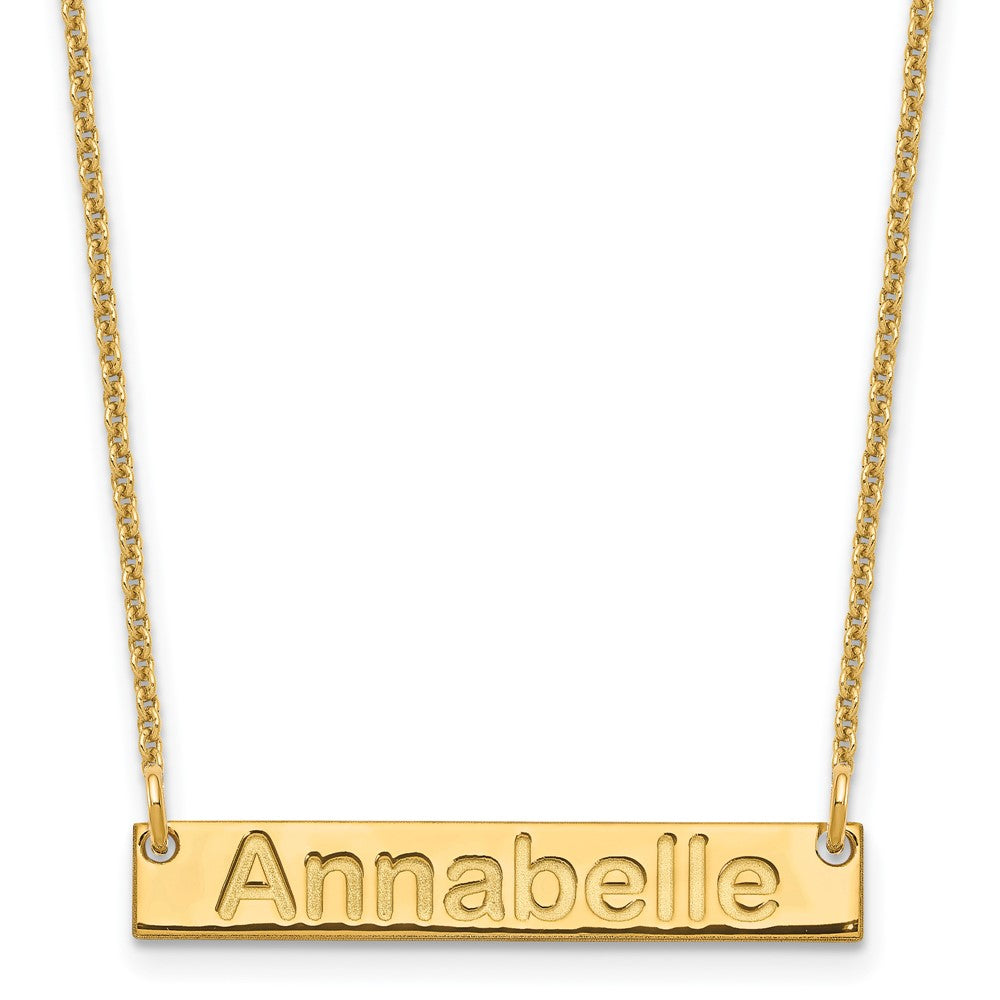 14K Gelbgold Klein Arial Abgerundet Stab Halskette