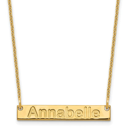 14K Gelbgold Klein Arial Abgerundet Stab Halskette