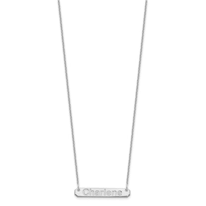 14K Weißgold Klein Arial Abgerundet Stab Halskette