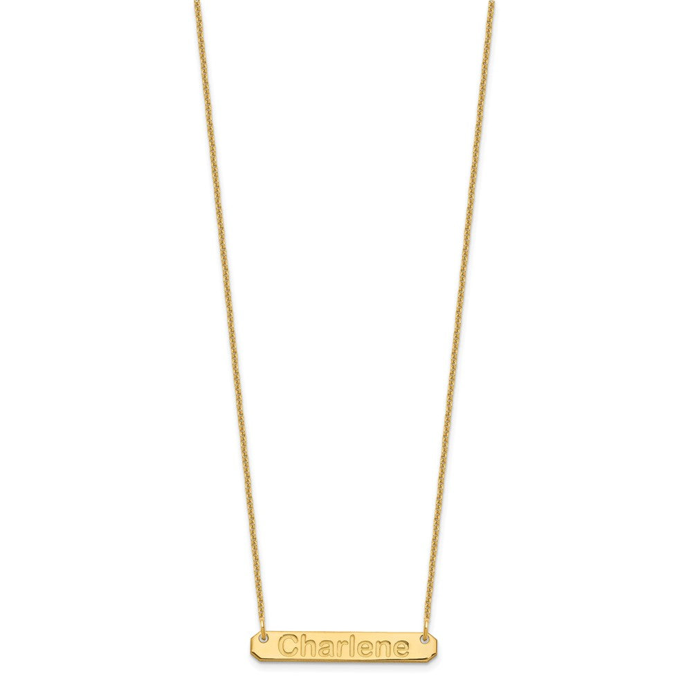 14K Gelbgold Klein Arial Abgerundet Stab Halskette