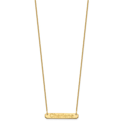 14K Gelbgold Klein Arial Abgerundet Stab Halskette