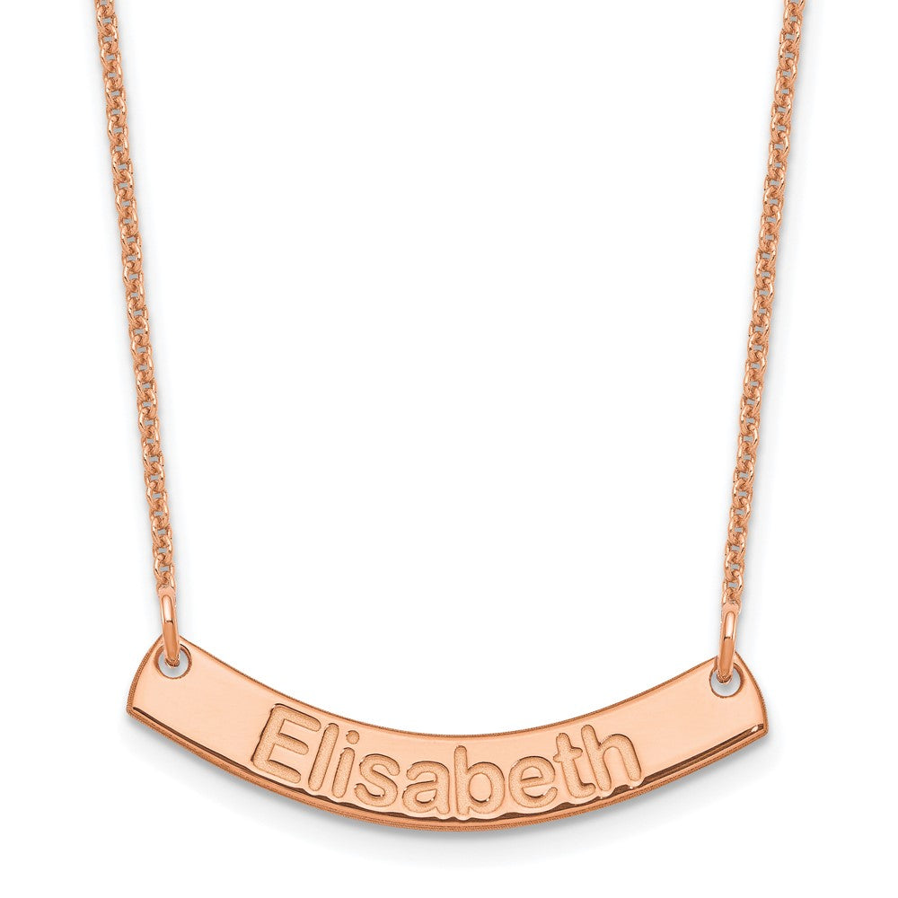 14K Roségold Klein Arial Abgerundet Gebogen Stab Halskette