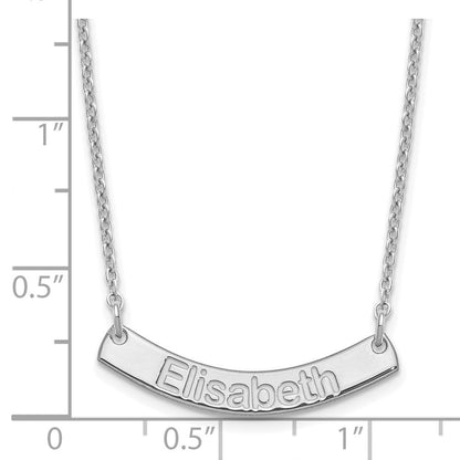 Sterlingsilber Rhodiniert Klein Arial Abgerundet Gebogen Stab Halskette