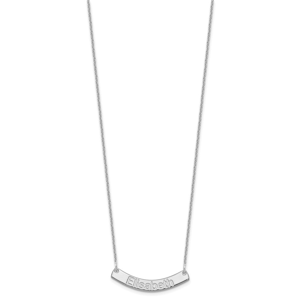 14K Weißgold Klein Arial Abgerundet Gebogen Stab Halskette