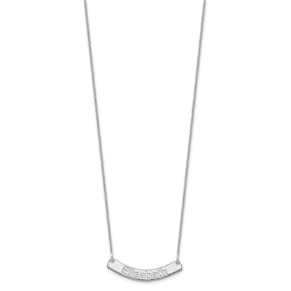 14K Weißgold Klein Arial Abgerundet Gebogen Stab Halskette