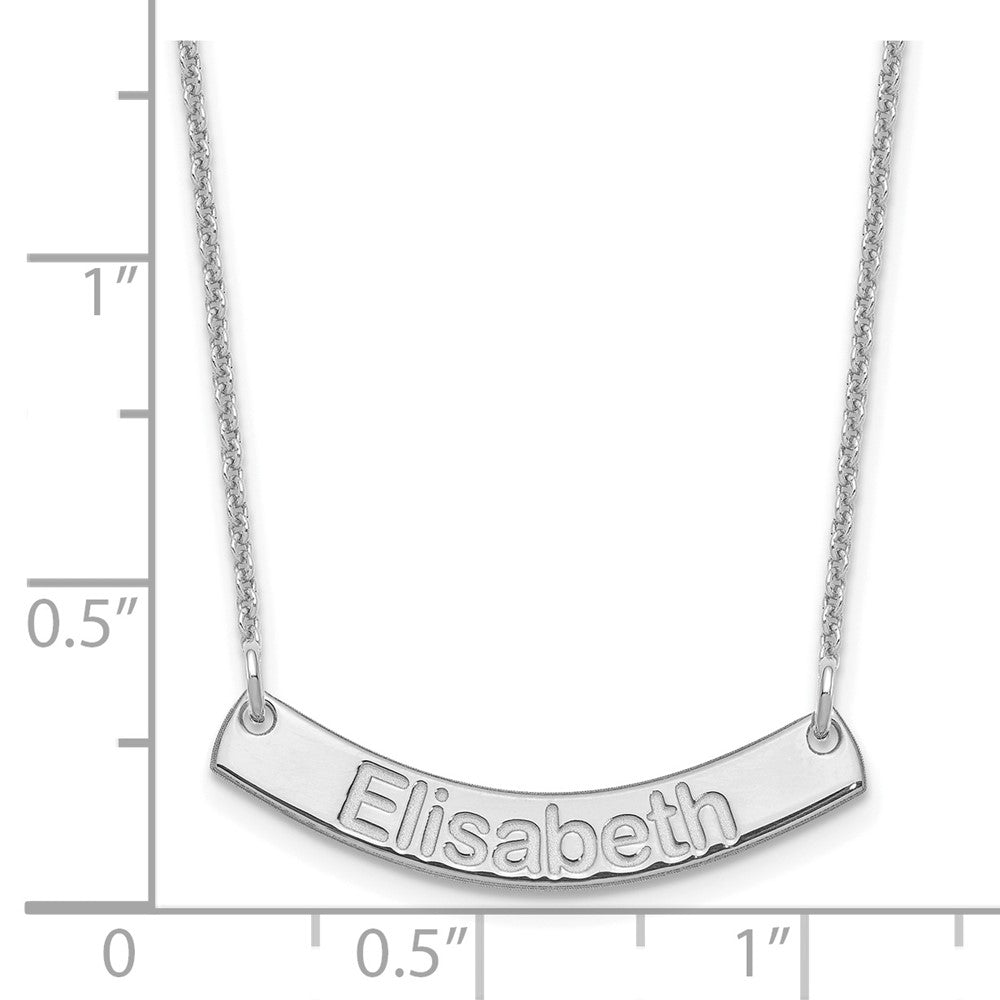 14K Weißgold Klein Arial Abgerundet Gebogen Stab Halskette