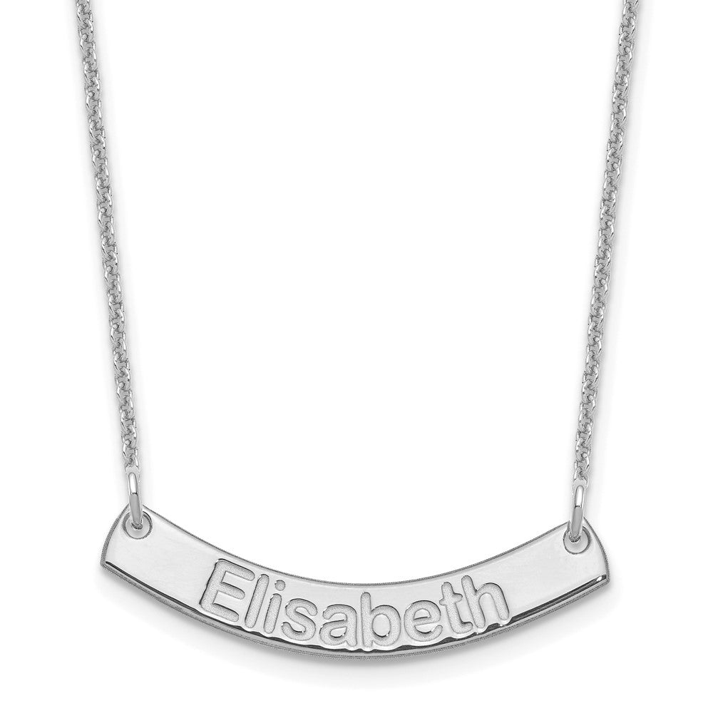 14K Weißgold Klein Arial Abgerundet Gebogen Stab Halskette