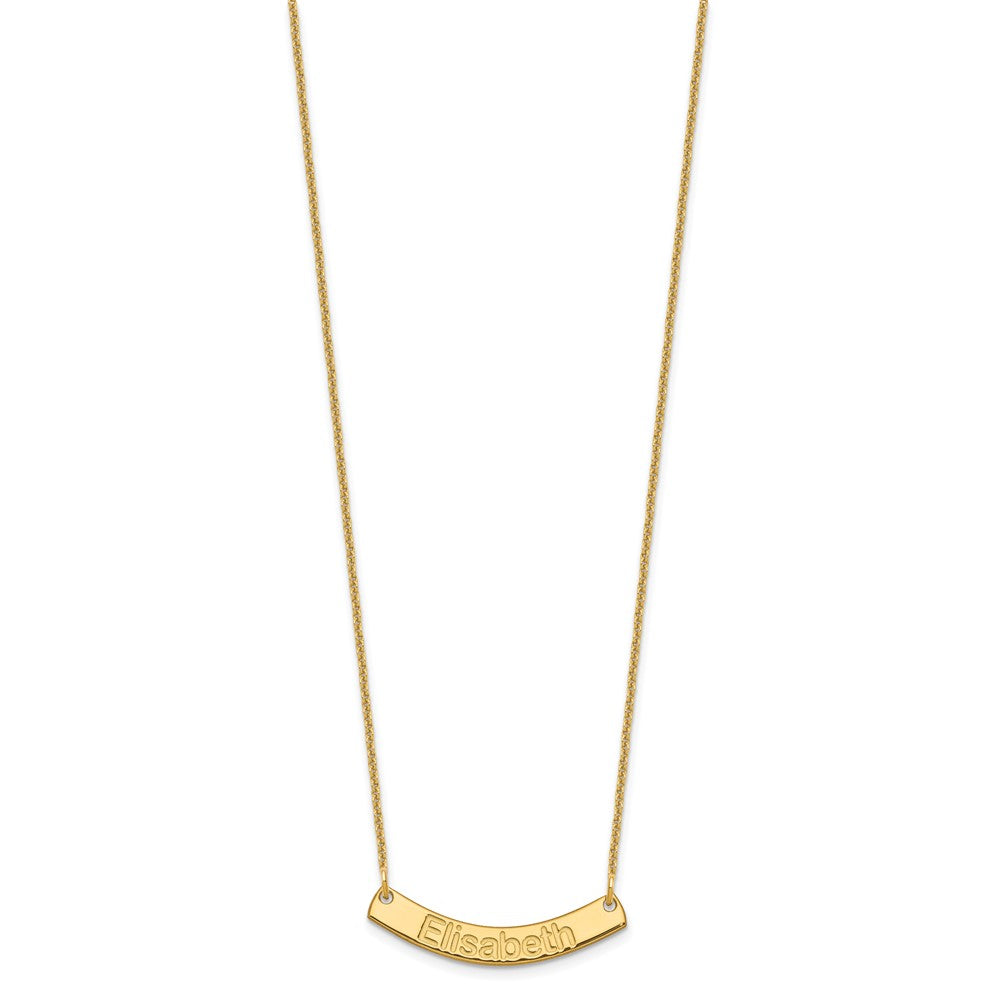 14K Gelbgold Klein Arial Abgerundet Gebogen Stab Halskette