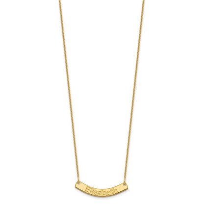 14K Gelbgold Klein Arial Abgerundet Gebogen Stab Halskette