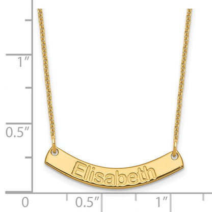 14K Gelbgold Klein Arial Abgerundet Gebogen Stab Halskette