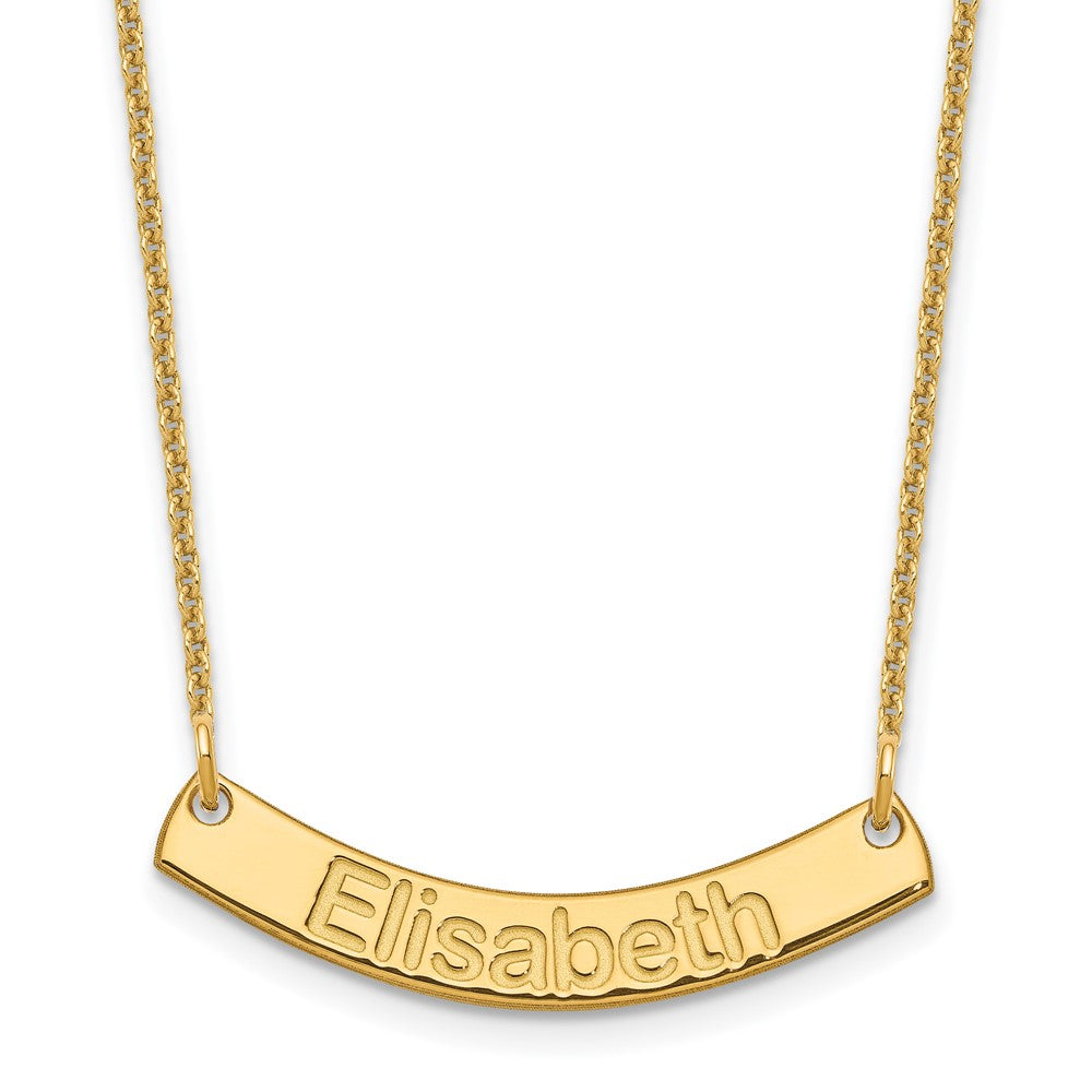 14K Gelbgold Klein Arial Abgerundet Gebogen Stab Halskette