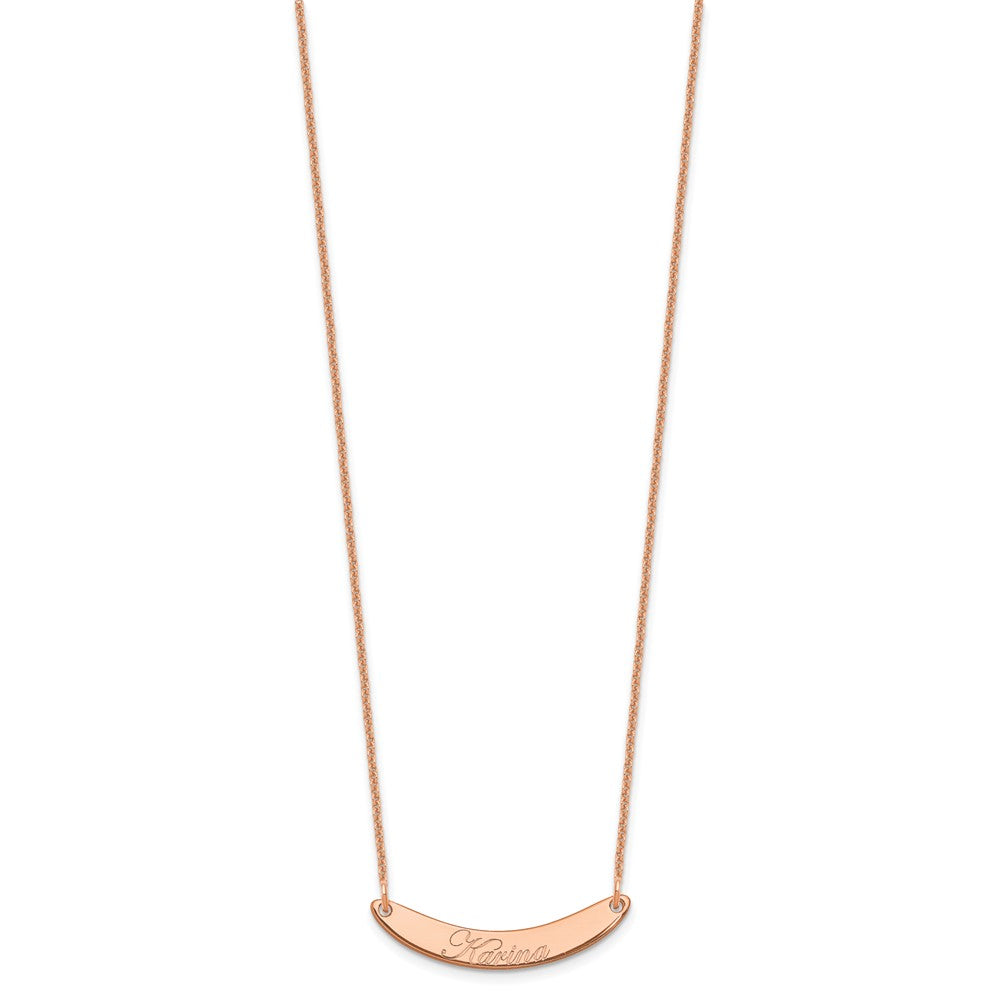 14K Roségold Klein Edwardianisch Schreibschrift Gebogen Stab Halskette