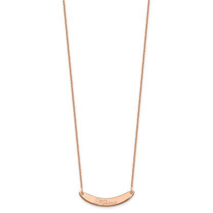 14K Roségold Klein Edwardianisch Schreibschrift Gebogen Stab Halskette