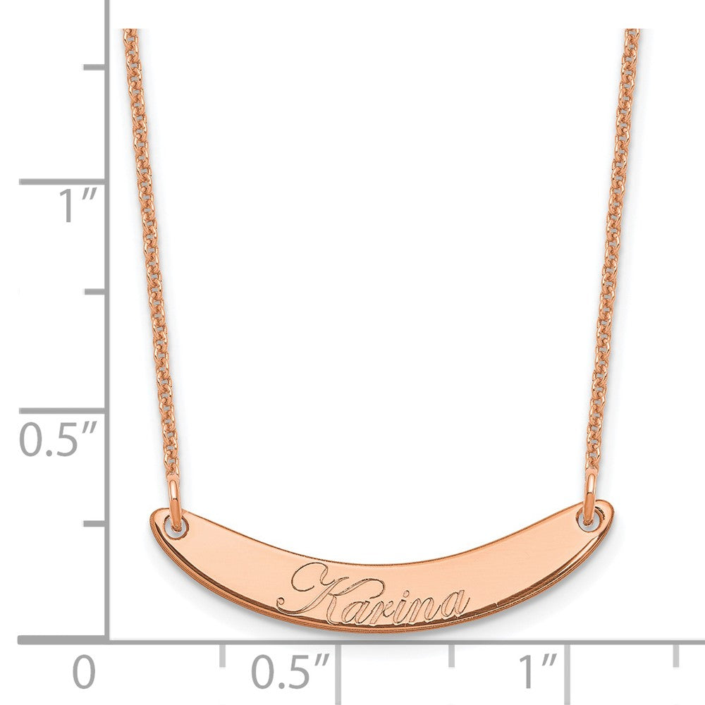 14K Roségold Klein Edwardianisch Schreibschrift Gebogen Stab Halskette