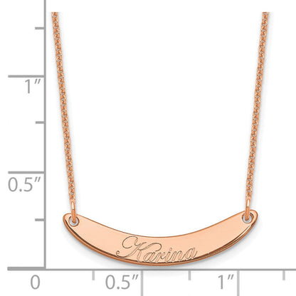 14K Roségold Klein Edwardianisch Schreibschrift Gebogen Stab Halskette