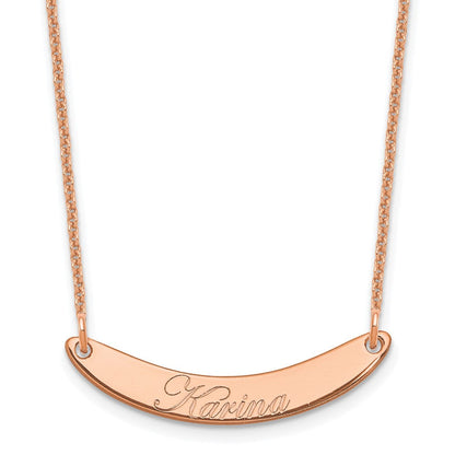 14K Roségold Klein Edwardianisch Schreibschrift Gebogen Stab Halskette