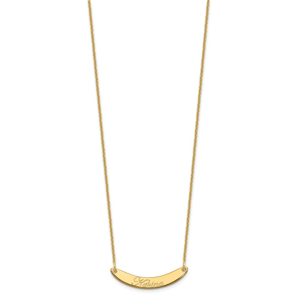 14K Gelbgold Klein Edwardianisch Schreibschrift Gebogen Stab Halskette