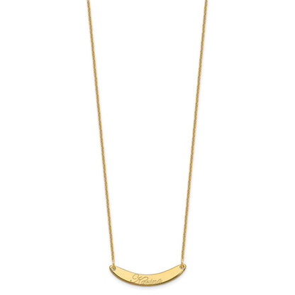 14K Gelbgold Klein Edwardianisch Schreibschrift Gebogen Stab Halskette