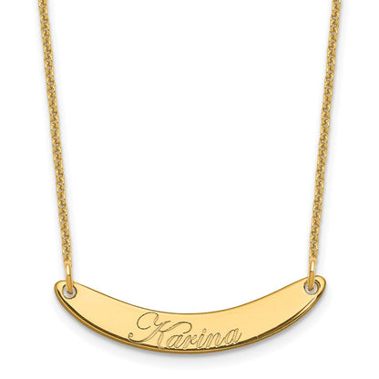 14K Gelbgold Klein Edwardianisch Schreibschrift Gebogen Stab Halskette