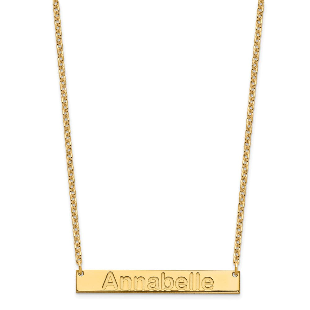 Vergoldet Sterlingsilber /gold Mittel Arial Abgerundet Stab Halskette