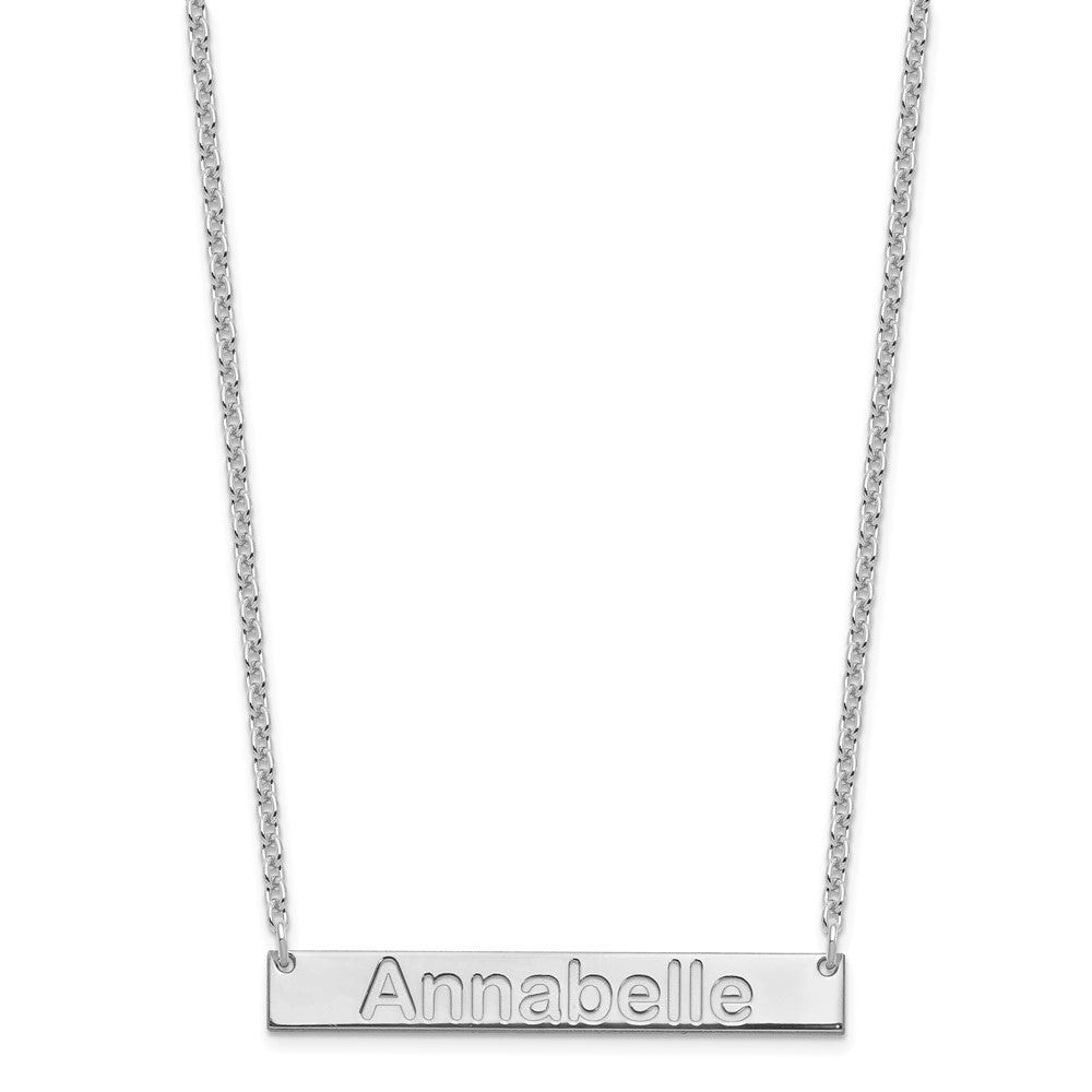 Sterlingsilber Silber/rhodiniert Mittel Arial Abgerundet Stab Halskette
