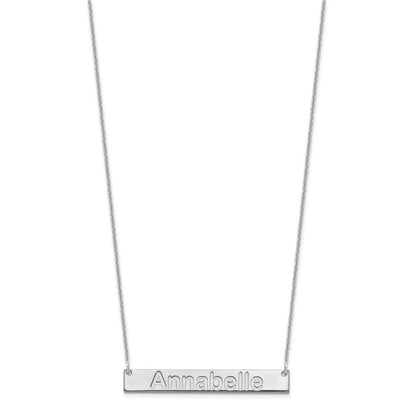 14K Weißgold Mittel Arial Abgerundet Stab Halskette