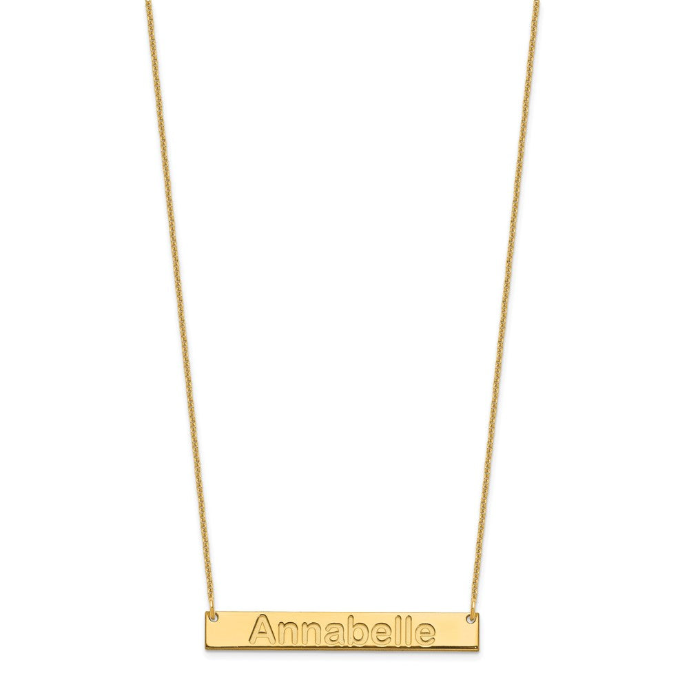 14K Gelbgold Mittel Arial Abgerundet Stab Halskette