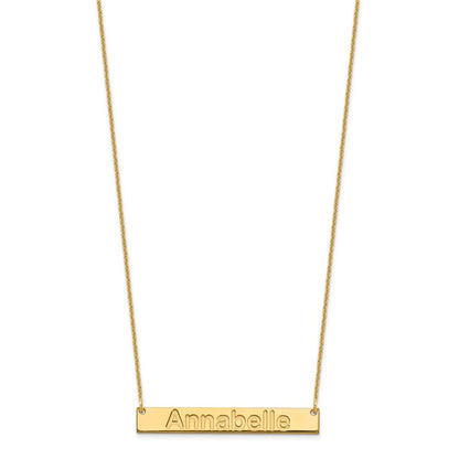 14K Gelbgold Mittel Arial Abgerundet Stab Halskette