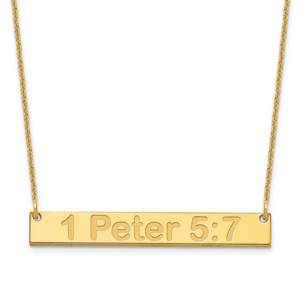 14K Gelbgold Mittel Arial Abgerundet Stab Halskette
