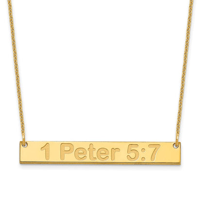 14K Gelbgold Mittel Arial Abgerundet Stab Halskette