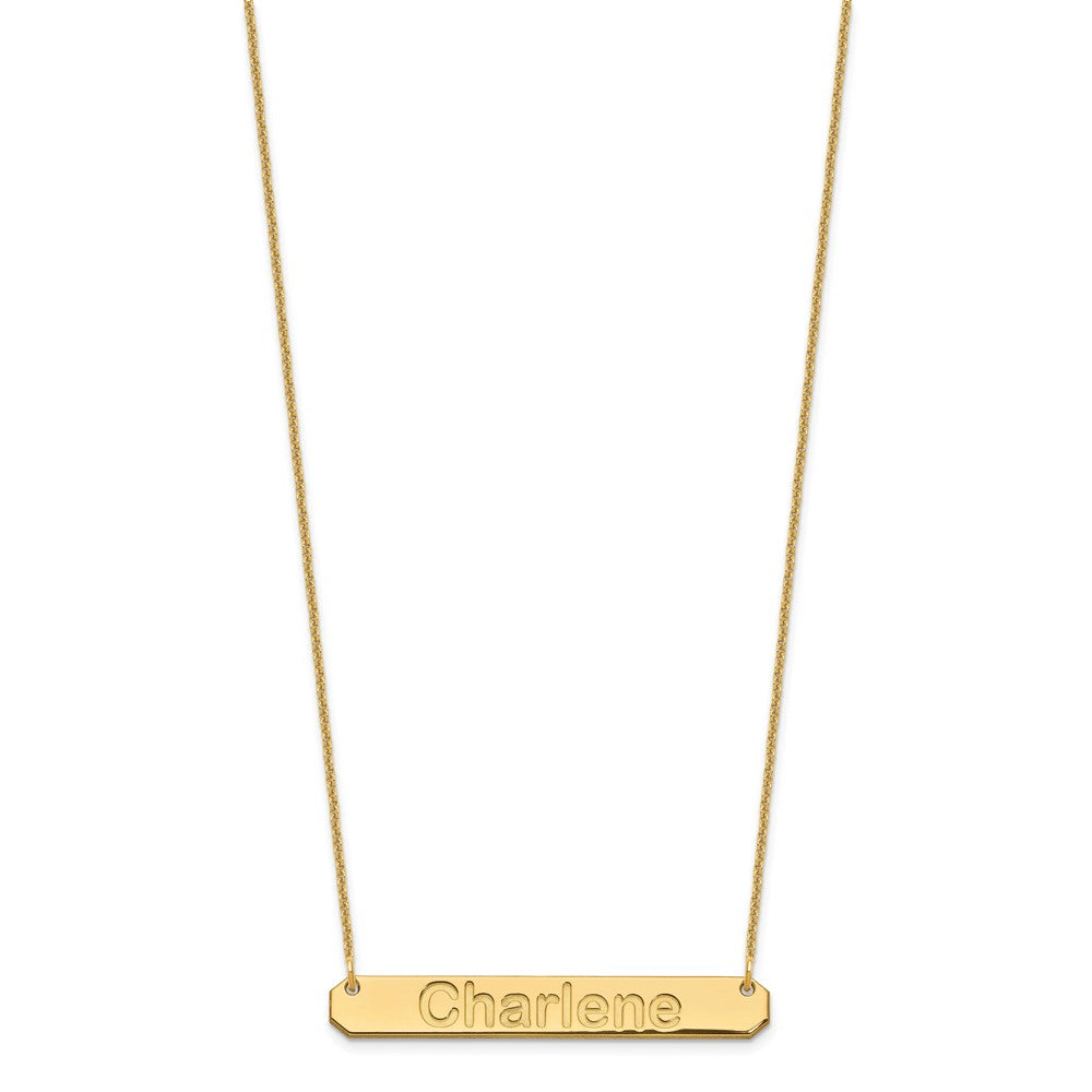 14K Gelbgold Mittel Arial Abgerundet Stab Halskette