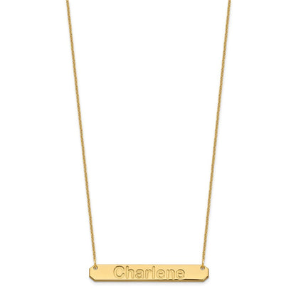 14K Gelbgold Mittel Arial Abgerundet Stab Halskette