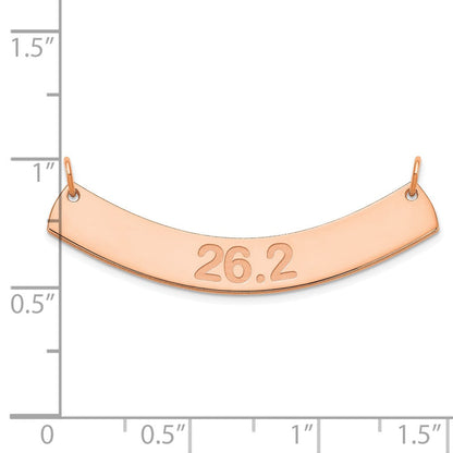14K Roségold Mittel Arial Abgerundet Gebogen Stab Halskette