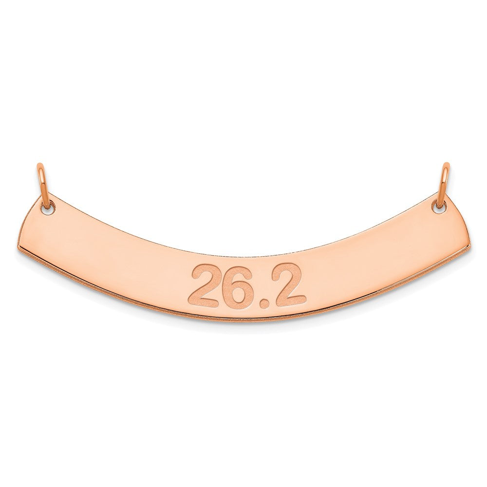 14K Roségold Mittel Arial Abgerundet Gebogen Stab Halskette