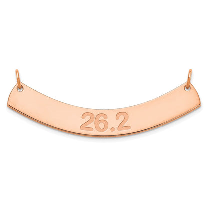 14K Roségold Mittel Arial Abgerundet Gebogen Stab Halskette