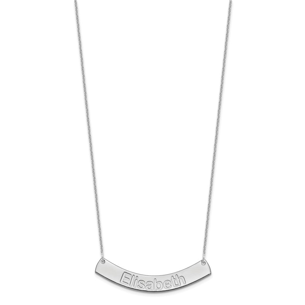 14K Weißgold Mittel Arial Abgerundet Gebogen Stab Halskette