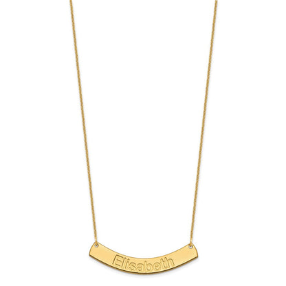 14K Gelbgold Mittel Arial Abgerundet Gebogen Stab Halskette