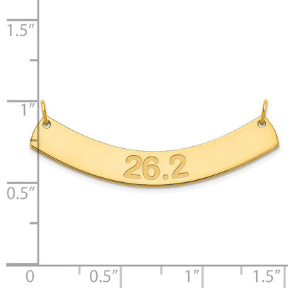 14K Gelbgold Mittel Arial Abgerundet Gebogen Stab Halskette