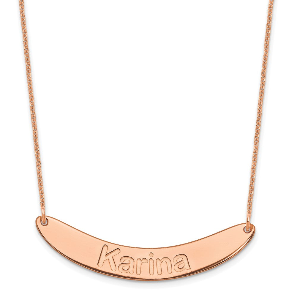 14K Roségold Mittel Arial Abgerundet Gebogen Stab Halskette