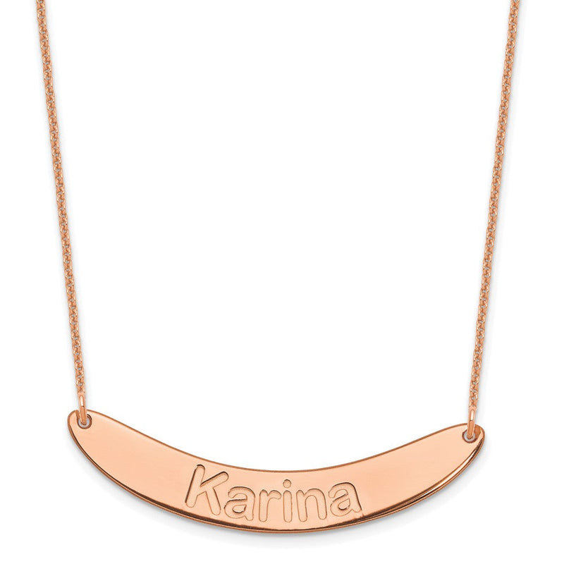 14K Roségold Mittel Arial Abgerundet Gebogen Stab Halskette