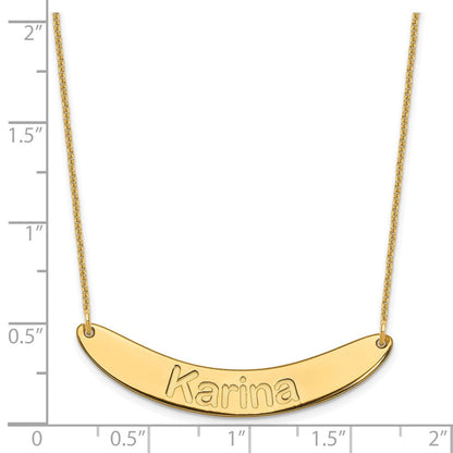 14K Gelbgold Mittel Arial Abgerundet Gebogen Stab Halskette